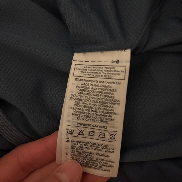 Adidas Colorblock Coach Jacket Snap Front Navy & Light Blue, NWT, Size M - Picture 7 of 8